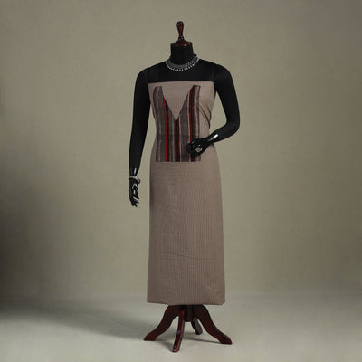 Brown Unstitched Plain Cotton Kurta Material