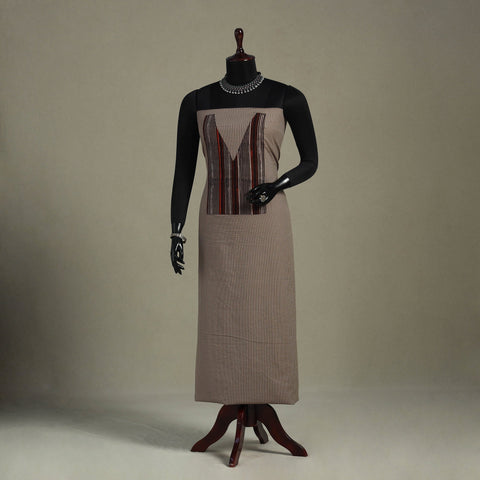 Brown Unstitched Plain Cotton Kurta Material