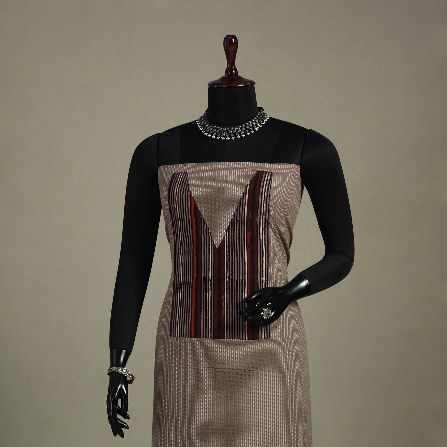 Brown Unstitched Plain Cotton Kurta Material