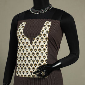 Brown Unstitched Plain Cotton Kurta Material