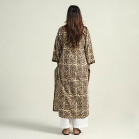Brown - Vanaspati Hand Block Printed Cotton Straight Kurta