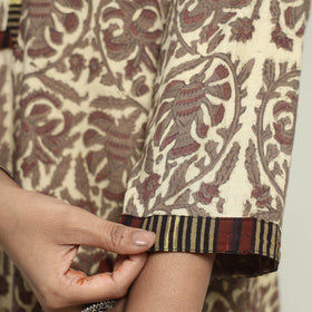 Brown - Vanaspati Hand Block Printed Cotton Straight Kurta