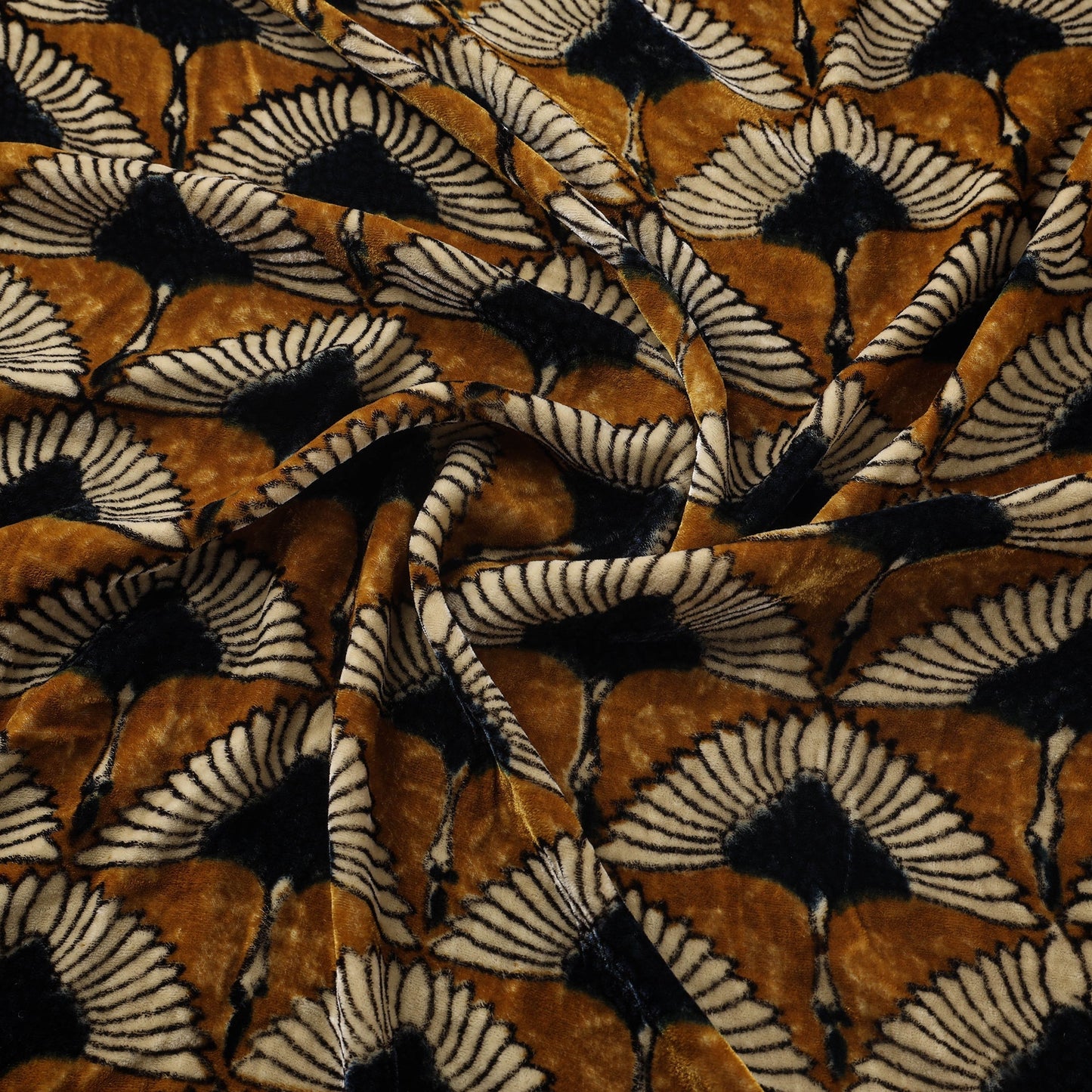 Velvet natural dyed fabric 05 - handcrafted