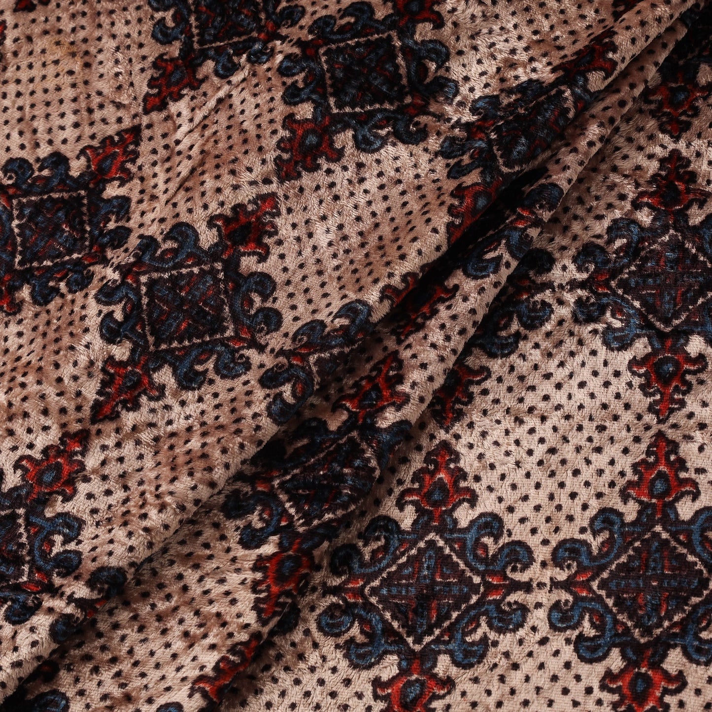 Velvet natural dyed hand fabric 26 - handcrafted