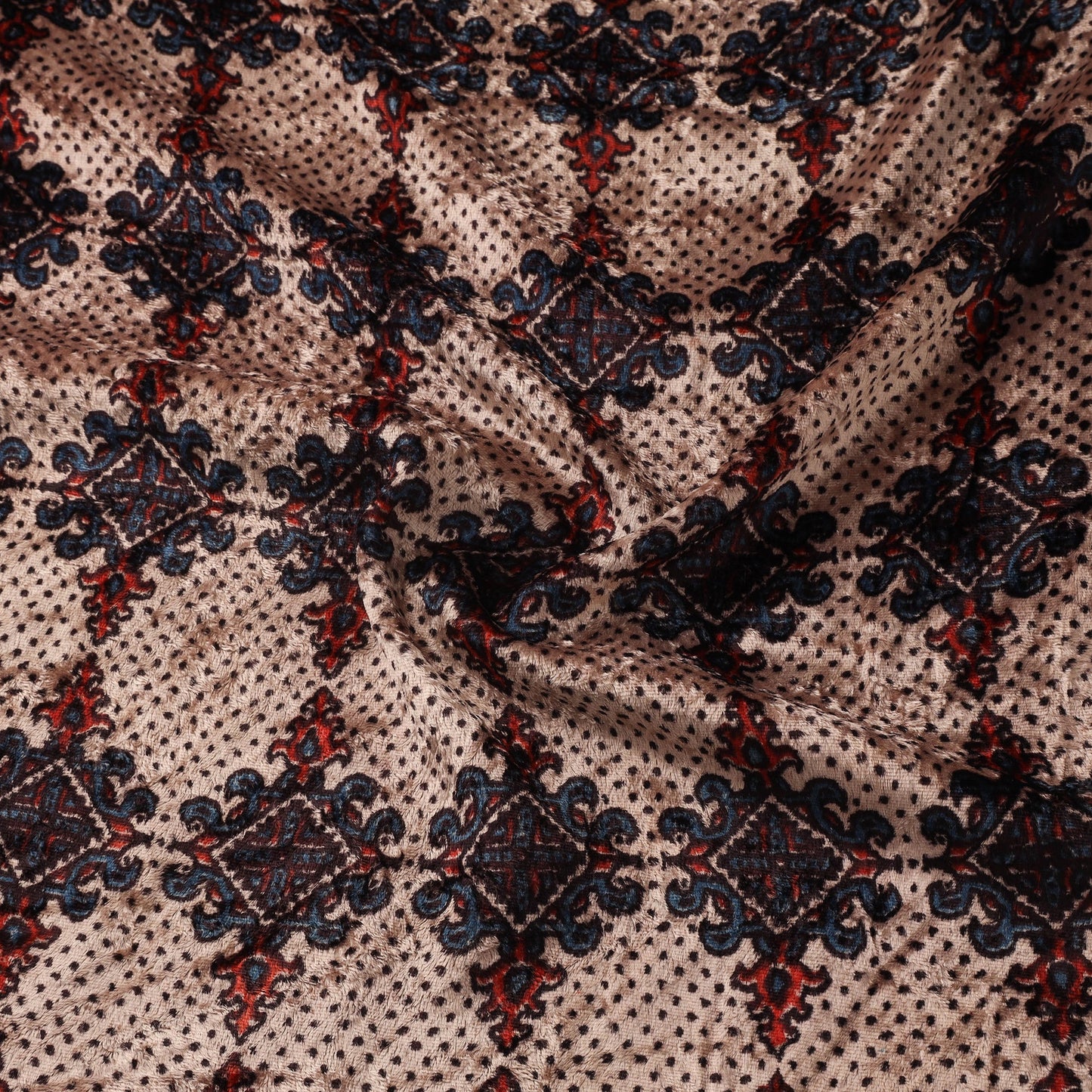 Velvet natural dyed hand fabric 26 - handcrafted