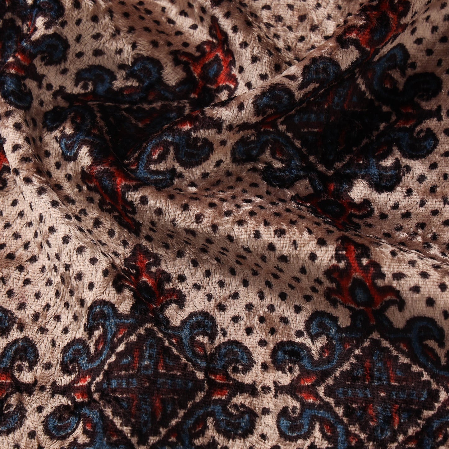 Velvet natural dyed hand fabric 26 - handcrafted