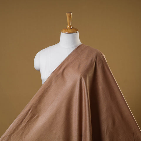 Brown - vidarbha handloom plain tussar silk fabric 02