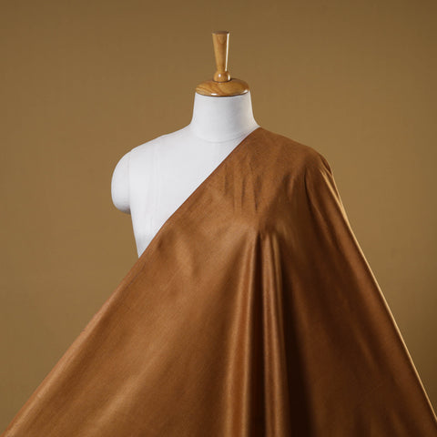 Brown - vidarbha handloom plain tussar silk fabric 05