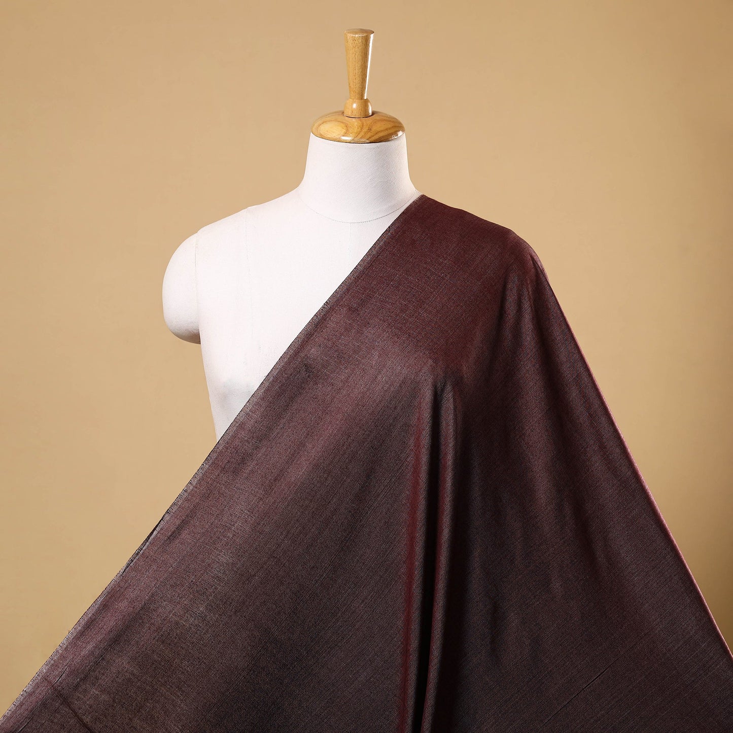 Brown Vidarbha Handloom Tussar Silk Cotton Fabric