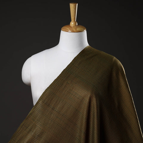  Vidarbha Tussar Silk Checks Handloom Fabric 