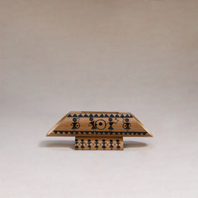 Warli handpainted hand carved natural bamboo wood phone
