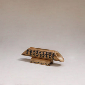 Warli handpainted hand carved natural bamboo wood phone