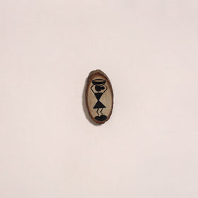 Warli handpainted wooden fridge magnet 06 - handcrafted