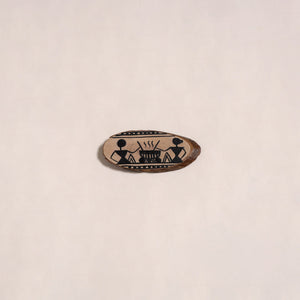 Warli handpainted wooden fridge magnet 12 - handcrafted