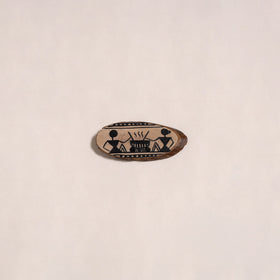 Warli handpainted wooden fridge magnet 12 - handcrafted