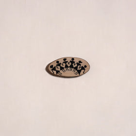 Warli handpainted wooden fridge magnet 17 - handcrafted