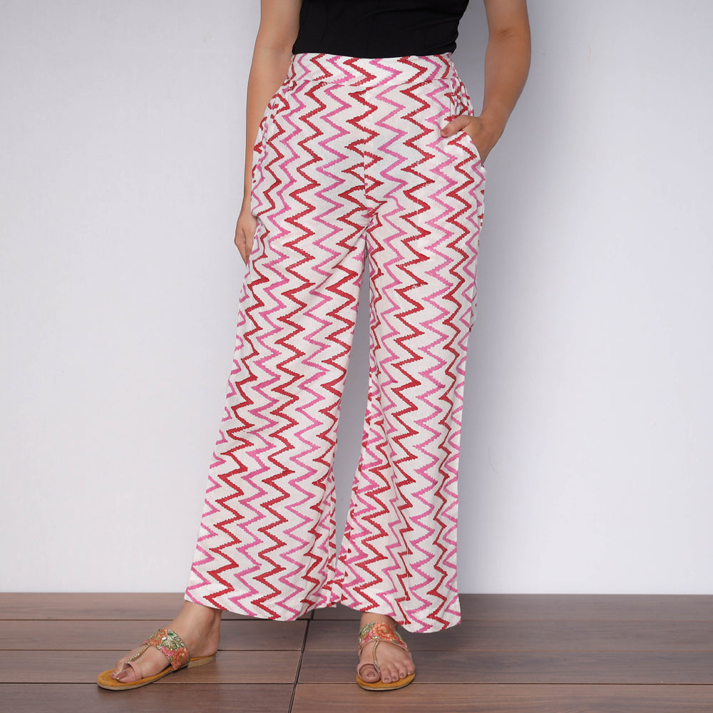  Sanganeri Hand Block Printed Cotton Long Kurta with Palazzo Set 