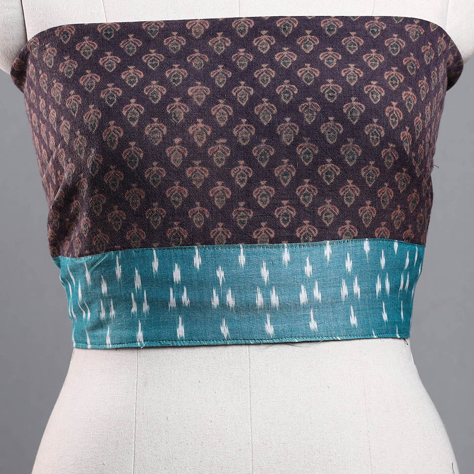 Brown - woollen bagh blouse piece 57 - handcrafted