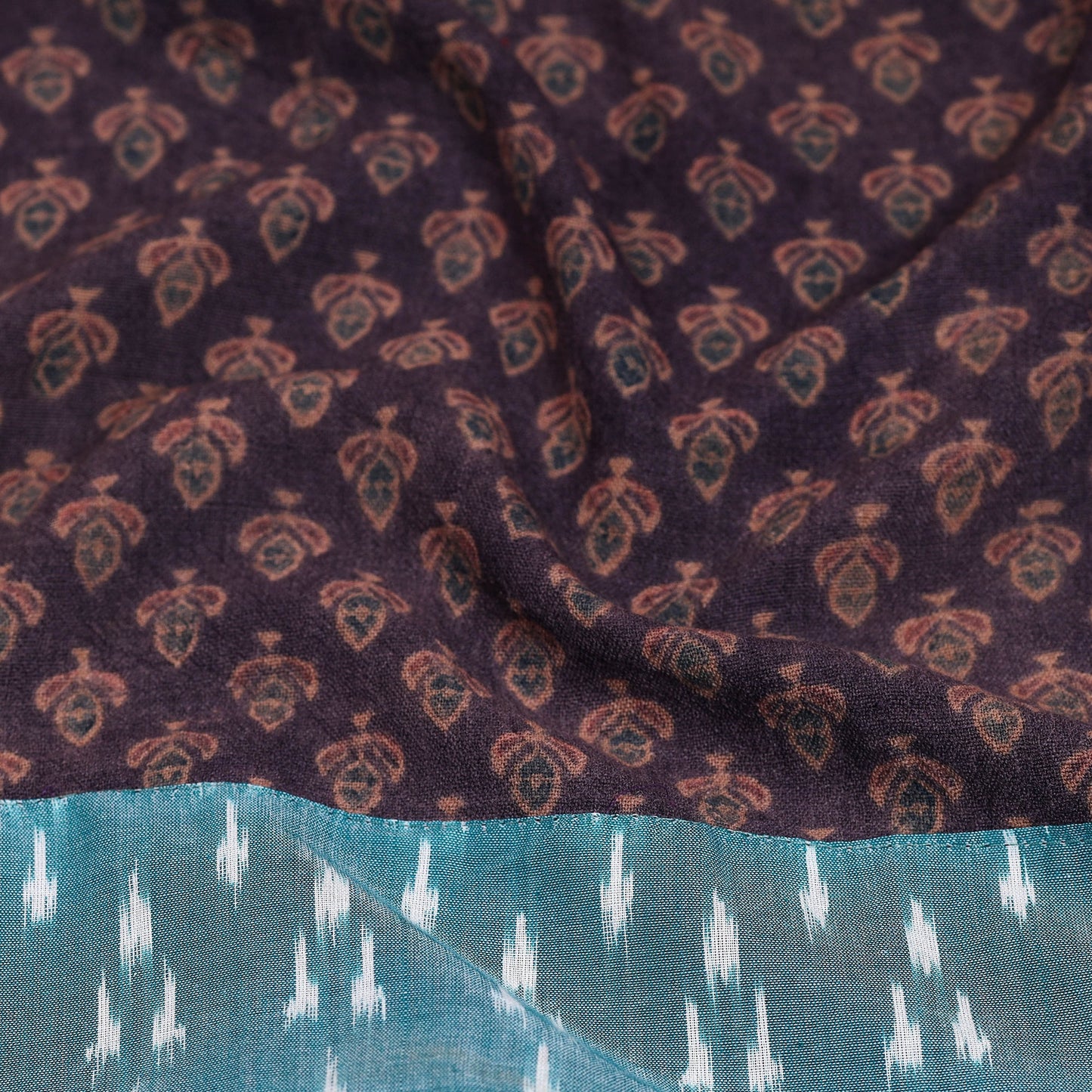 Brown - woollen bagh blouse piece 57 - handcrafted