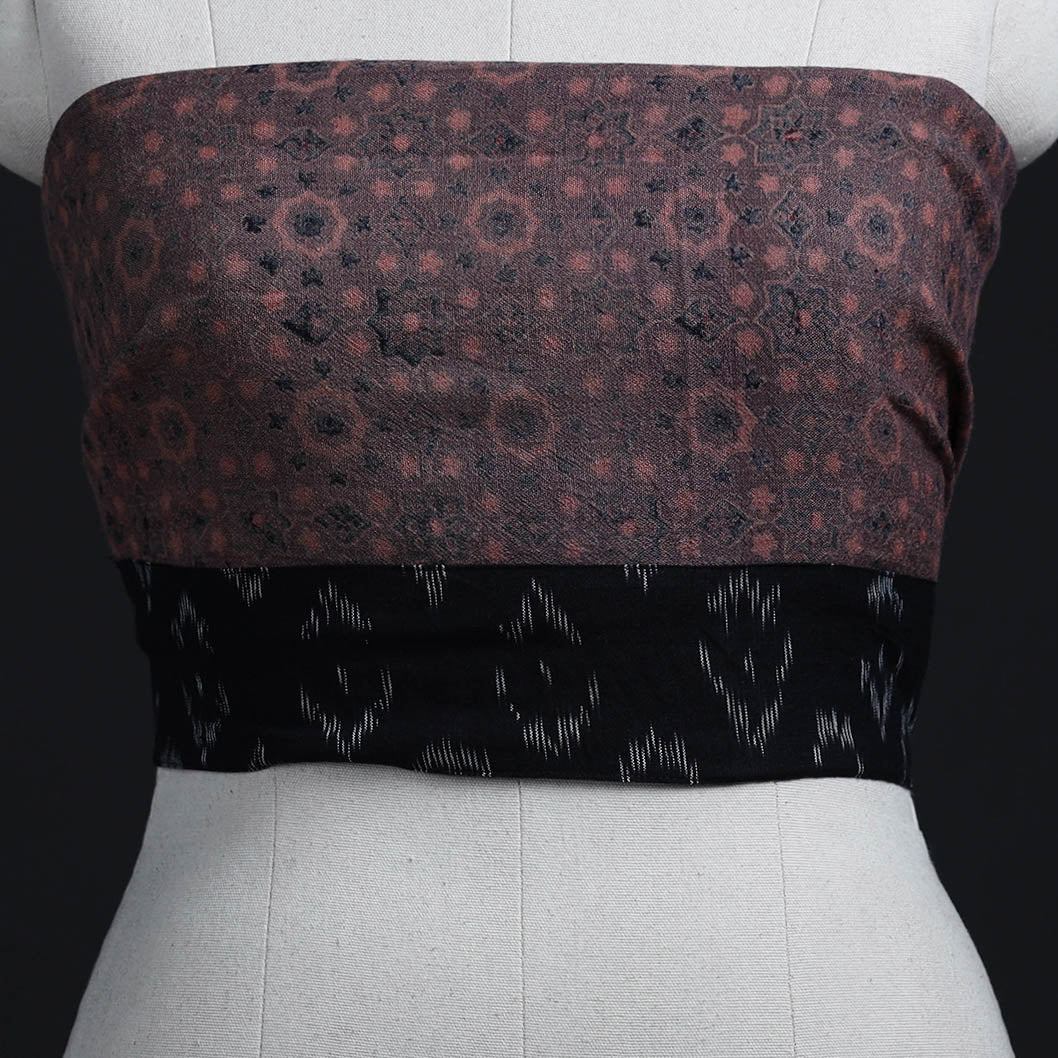 Brown - woollen blouse piece 62 - handcrafted