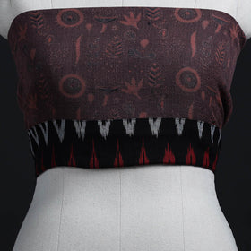 Brown - woollen blouse piece 64 - handcrafted