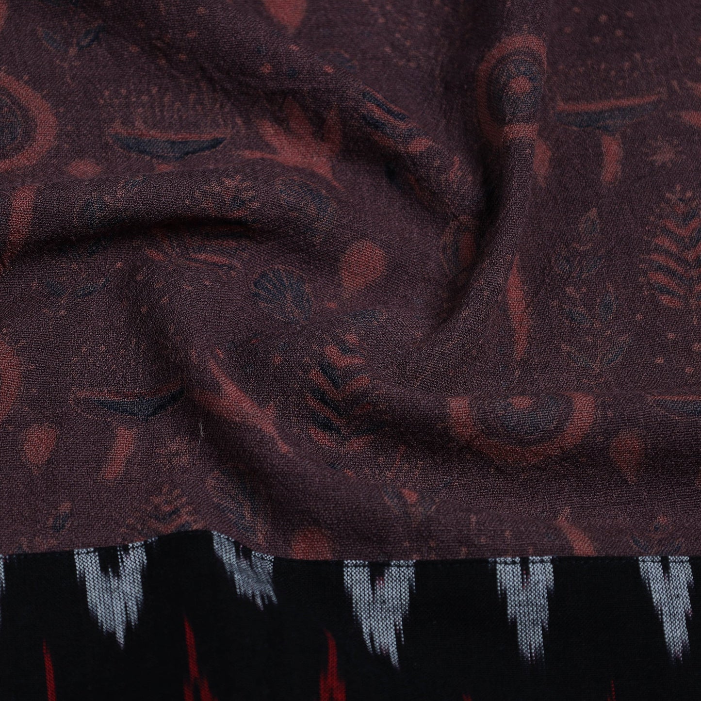 Brown - woollen blouse piece 64 - handcrafted