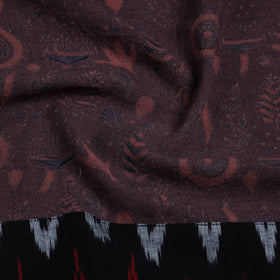 Brown - woollen blouse piece 64 - handcrafted