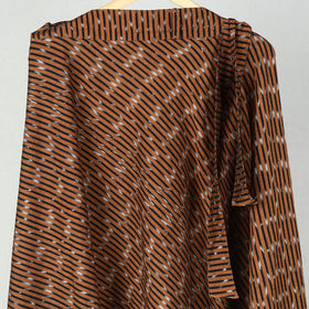 Brown Wrap Around Cotton Pochampally Ikat Skirt 