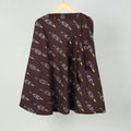 Brown Wrap Around Cotton Pochampally Ikat Skirt 