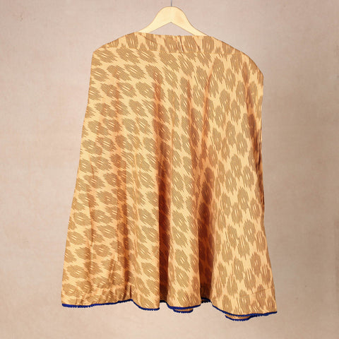 Brown Wrap Around Cotton Pochampally Ikat Skirt