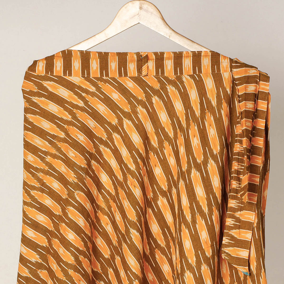 Brown Wrap Around Cotton Pochampally Ikat Skirt