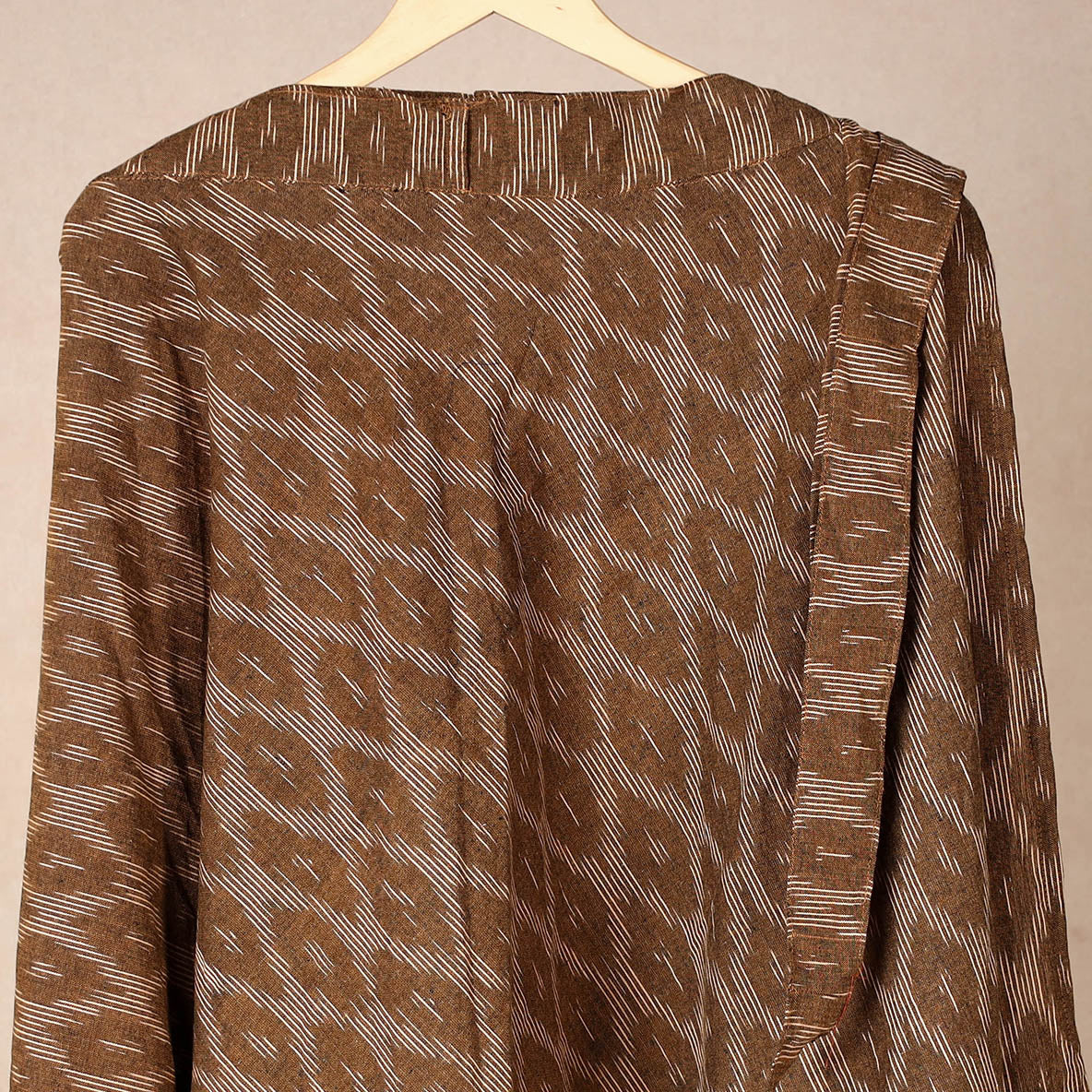 Brown Wrap Around Cotton Pochampally Ikat Skirt