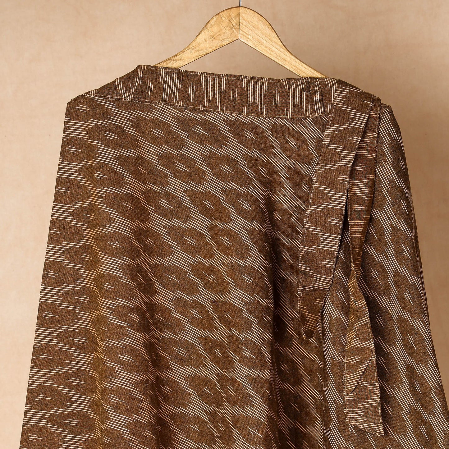 Brown Wrap Around Cotton Pochampally Ikat Skirt