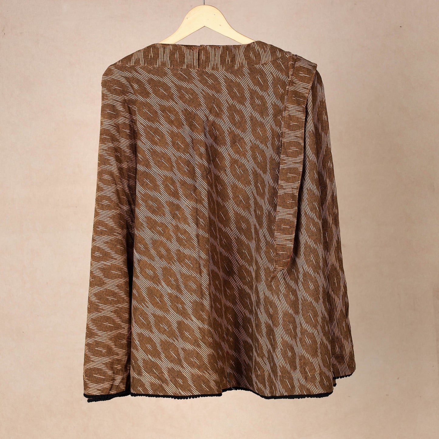 Brown Wrap Around Cotton Pochampally Ikat Skirt
