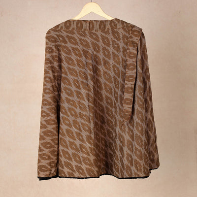 Brown Wrap Around Cotton Pochampally Ikat Skirt