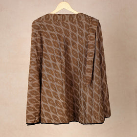 Brown Wrap Around Cotton Pochampally Ikat Skirt