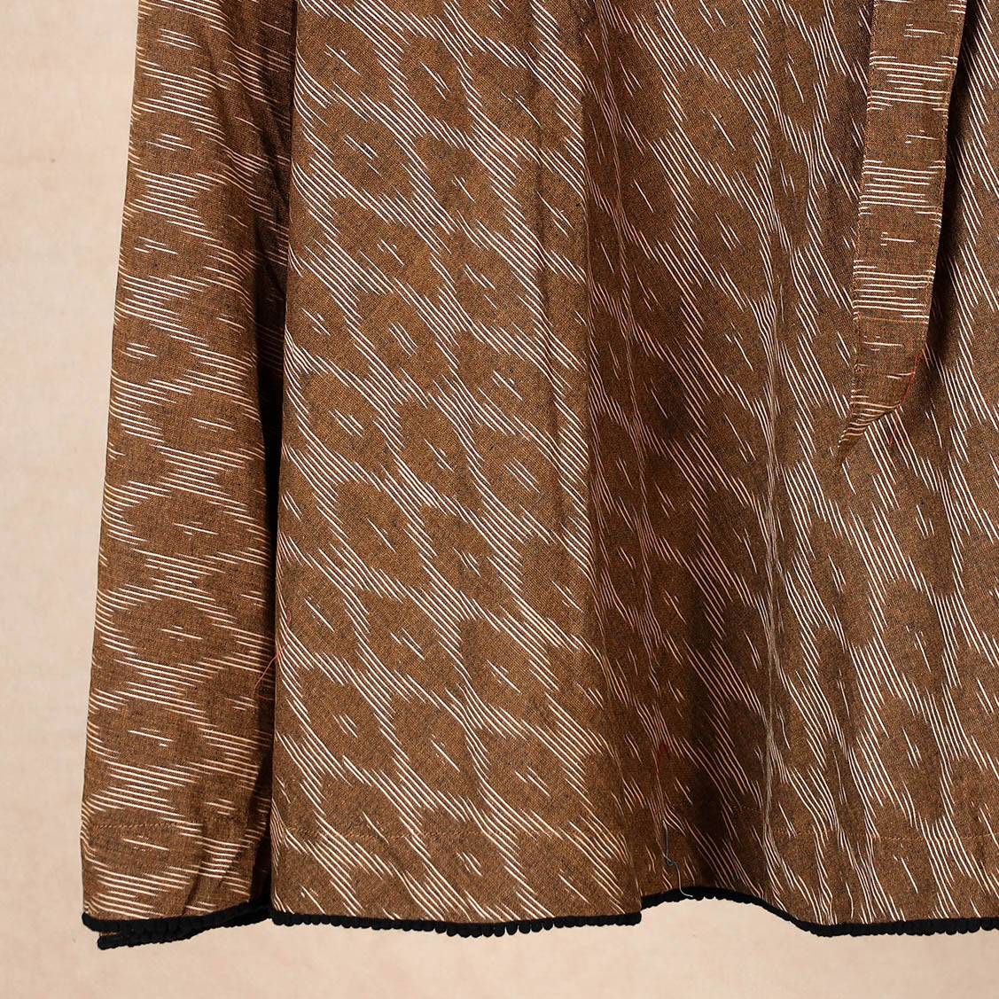 Brown Wrap Around Cotton Pochampally Ikat Skirt