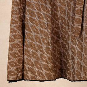 Brown Wrap Around Cotton Pochampally Ikat Skirt