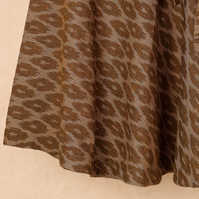 Brown Wrap Around Cotton Pochampally Ikat Skirt