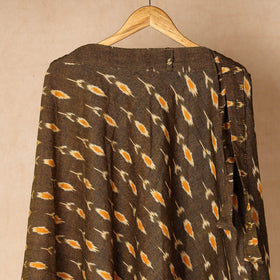 Brown Wrap Around Cotton Pochampally Ikat Skirt