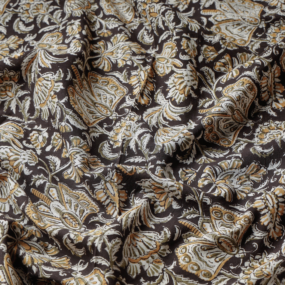Brown Traditional Bagru Print Fabric from Rajasthan