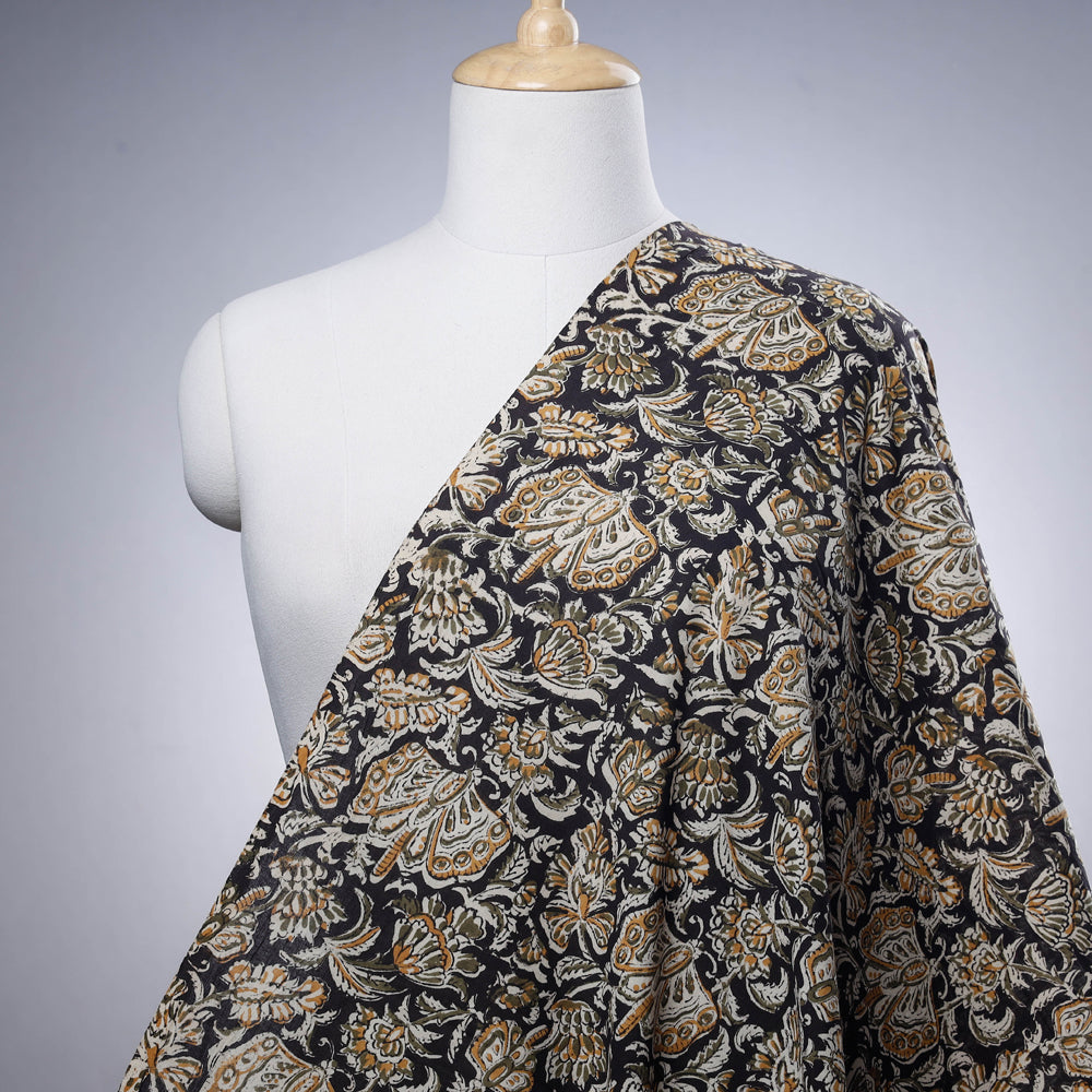 Brown Traditional Bagru Print Fabric from Rajasthan