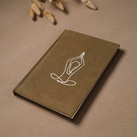 Yoga hand embroidered fabric cover handmade paper journal