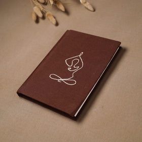 Yoga hand embroidered fabric cover handmade paper journal
