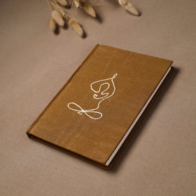 Yoga hand embroidered fabric cover handmade paper journal