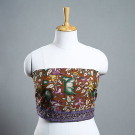 Brown - zardozi hand embroidered kalamkari cotton blouse