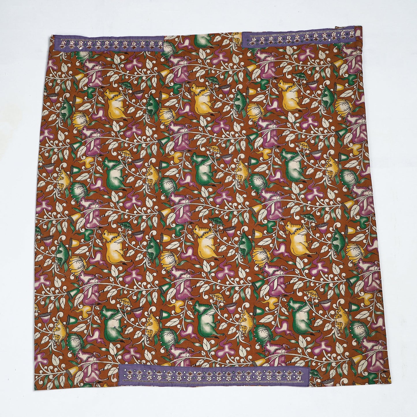 Brown - zardozi hand embroidered kalamkari cotton blouse