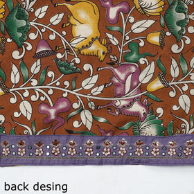 Brown - zardozi hand embroidered kalamkari cotton blouse