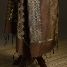 Zari work banarasi silk dupatta 05 - handcrafted