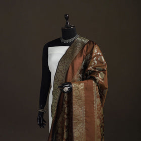 Zari work banarasi silk dupatta 16 - handcrafted